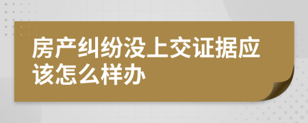 房产纠纷没上交证据应该怎么样办