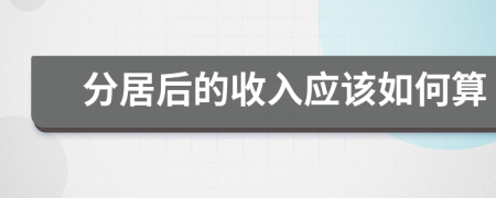分居后的收入应该如何算