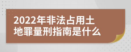 2022年非法占用土地罪量刑指南是什么