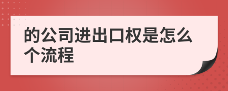 的公司进出口权是怎么个流程