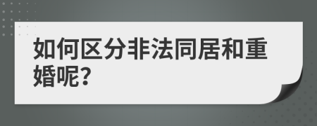 如何区分非法同居和重婚呢？