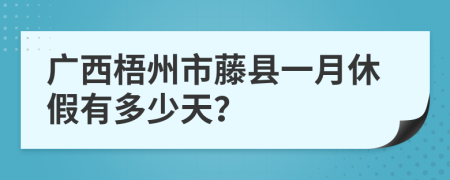 广西梧州市藤县一月休假有多少天？