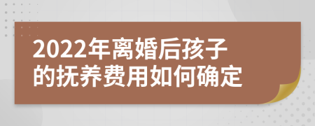 2022年离婚后孩子的抚养费用如何确定