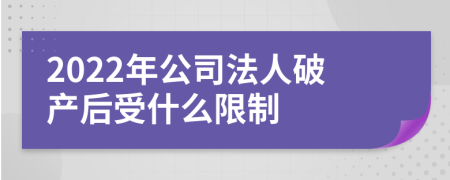2022年公司法人破产后受什么限制
