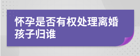 怀孕是否有权处理离婚孩子归谁