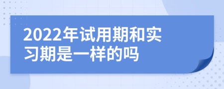 2022年试用期和实习期是一样的吗