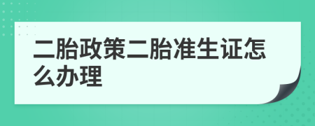 二胎政策二胎准生证怎么办理