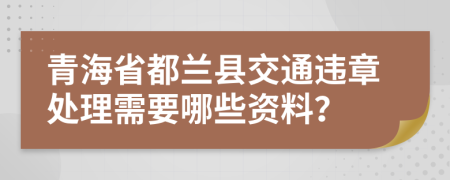 青海省都兰县交通违章处理需要哪些资料？