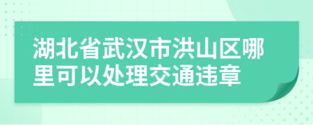 湖北省武汉市洪山区哪里可以处理交通违章