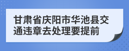 甘肃省庆阳市华池县交通违章去处理要提前