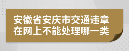 安徽省安庆市交通违章在网上不能处理哪一类