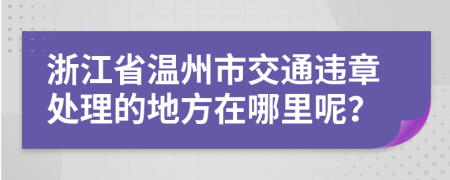 浙江省温州市交通违章处理的地方在哪里呢？