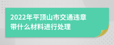 2022年平顶山市交通违章带什么材料进行处理