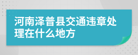 河南泽普县交通违章处理在什么地方