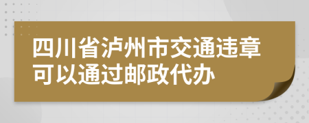四川省泸州市交通违章可以通过邮政代办