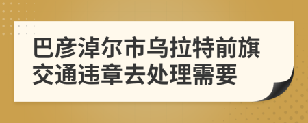 巴彦淖尔市乌拉特前旗交通违章去处理需要