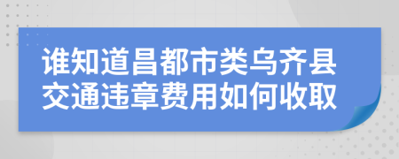 谁知道昌都市类乌齐县交通违章费用如何收取