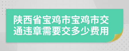 陕西省宝鸡市宝鸡市交通违章需要交多少费用