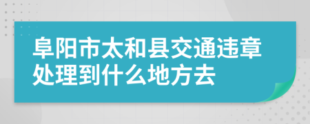 阜阳市太和县交通违章处理到什么地方去