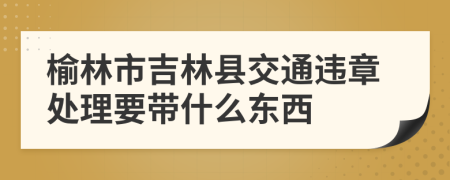 榆林市吉林县交通违章处理要带什么东西