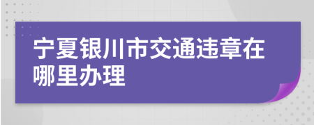 宁夏银川市交通违章在哪里办理