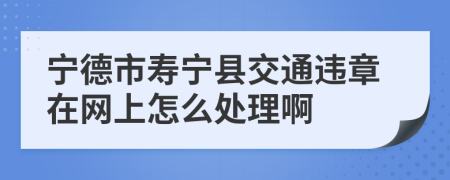 宁德市寿宁县交通违章在网上怎么处理啊