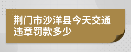 荆门市沙洋县今天交通违章罚款多少