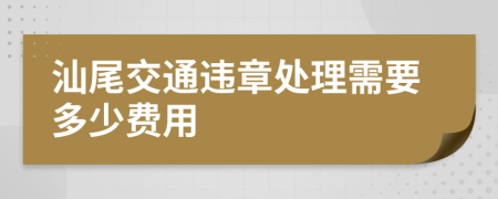 汕尾交通违章处理需要多少费用