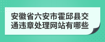 安徽省六安市霍邱县交通违章处理网站有哪些