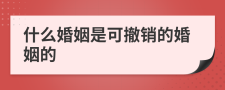 什么婚姻是可撤销的婚姻的