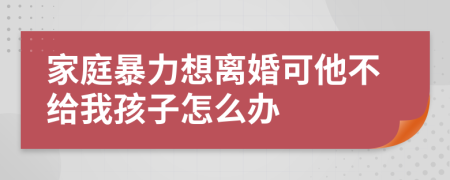 家庭暴力想离婚可他不给我孩子怎么办