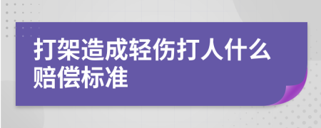 打架造成轻伤打人什么赔偿标准