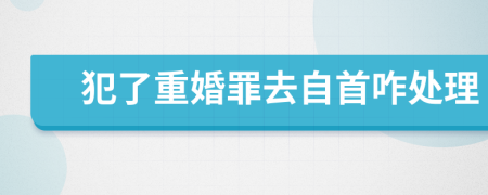 犯了重婚罪去自首咋处理