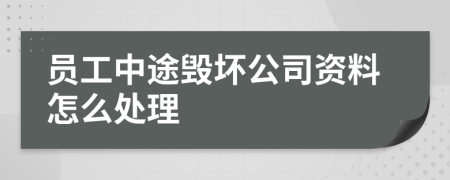 员工中途毁坏公司资料怎么处理