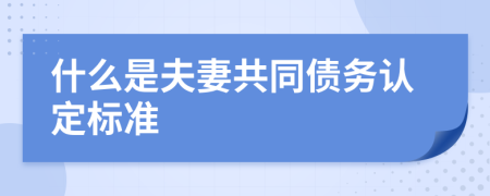 什么是夫妻共同债务认定标准
