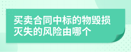 买卖合同中标的物毁损灭失的风险由哪个