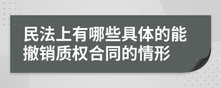 民法上有哪些具体的能撤销质权合同的情形