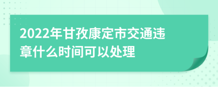 2022年甘孜康定市交通违章什么时间可以处理