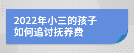 2022年小三的孩子如何追讨抚养费