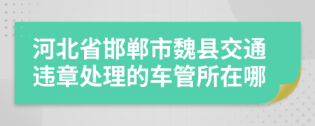 河北省邯郸市魏县交通违章处理的车管所在哪