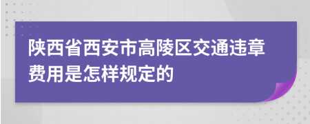 陕西省西安市高陵区交通违章费用是怎样规定的