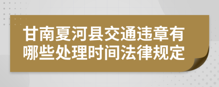 甘南夏河县交通违章有哪些处理时间法律规定