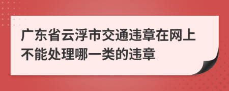 广东省云浮市交通违章在网上不能处理哪一类的违章