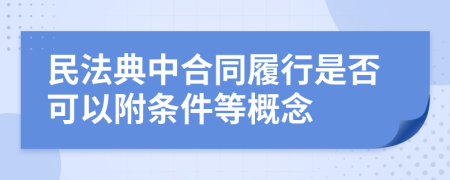 民法典中合同履行是否可以附条件等概念