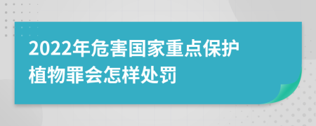 2022年危害国家重点保护植物罪会怎样处罚