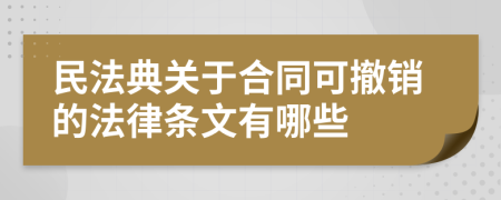 民法典关于合同可撤销的法律条文有哪些