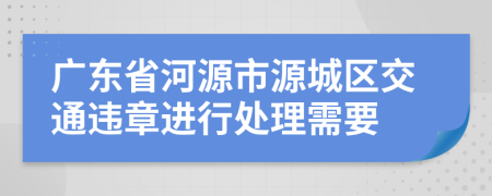 广东省河源市源城区交通违章进行处理需要