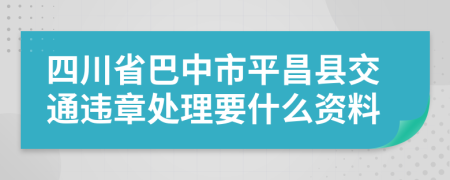 四川省巴中市平昌县交通违章处理要什么资料