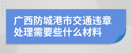 广西防城港市交通违章处理需要些什么材料