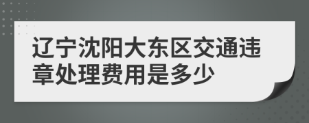 辽宁沈阳大东区交通违章处理费用是多少